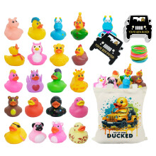 20 Pack Ducking Kit for Jeep with Rubber Ducks, Tags, Straps and Tote Bag for Events and Meetups