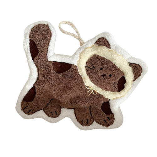 Serviette à main en molleton de corail en peluche, tissu à-3