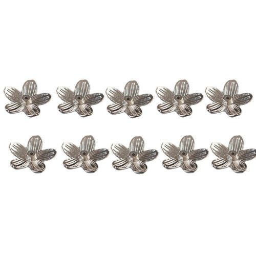 Blumenförmiger Räucherstäbchenhalter aus Legierung,-Silber