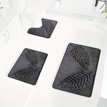 (Deep Gray, Bathroom Three Piece Set) 3pcs/Set Bathroom Absorbent Floor Mat, Non-Slip Quick-Drying Bathroom Mat, Thickened