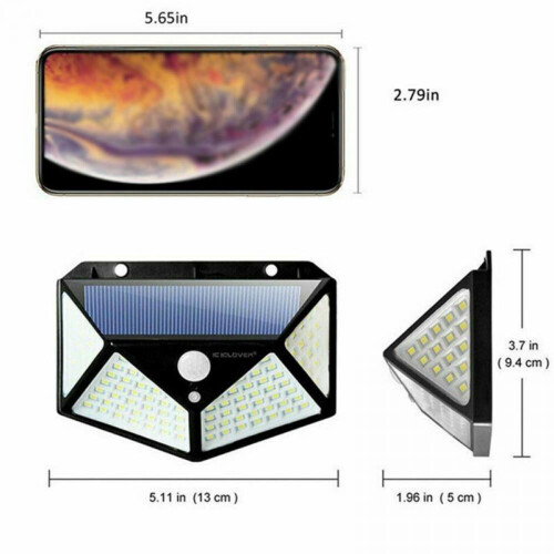Solcellsvägglampa med PIR-sensor, 7W LED 2
