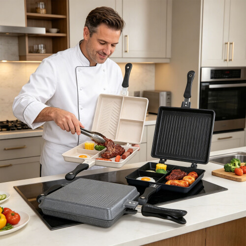 Reliable Metal Roasting Pan Suitable For Indoor And-Light Grey 2