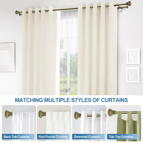 Set de bare duble pentru perdea Urbanest, 5/8" și 1/2", 48-84", antic 2