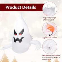 1Mx0.9M Halloween Inflatable Horror Window Foldable Balloon Outdoor Courtyard Garden Decoration Party Tool