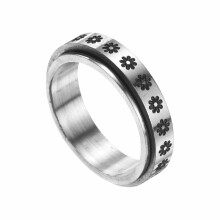 Fidget Ring Size 9 Stainless Steel Sunflower Spinner Ring for Women and Men Stress Relief