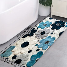 (45cm*120cm) Pattern Non-Slip Mat - Soft Flannel, Absorbent, Non-Slip Backing, Durable, Suitable for