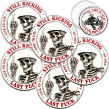 Middle Finger of Fate Challenge Coin Set, 5 Piece Color Coded Organizer for Workers and Collectors