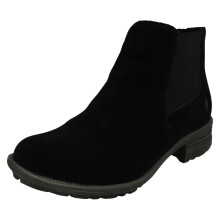 (Black, UK 5) Ladies Hush Puppies Block Heeled Ankle Boots - Madisyn