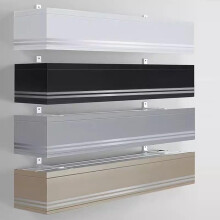 Curtain Pelmet Box with Integrated Cassette Curtain Track, Custom Length 40175 Inches