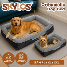 (L/91 cm x 68 cm x 20 cm) Skylos Orthopaedic Dog Bed Washable Large Pet