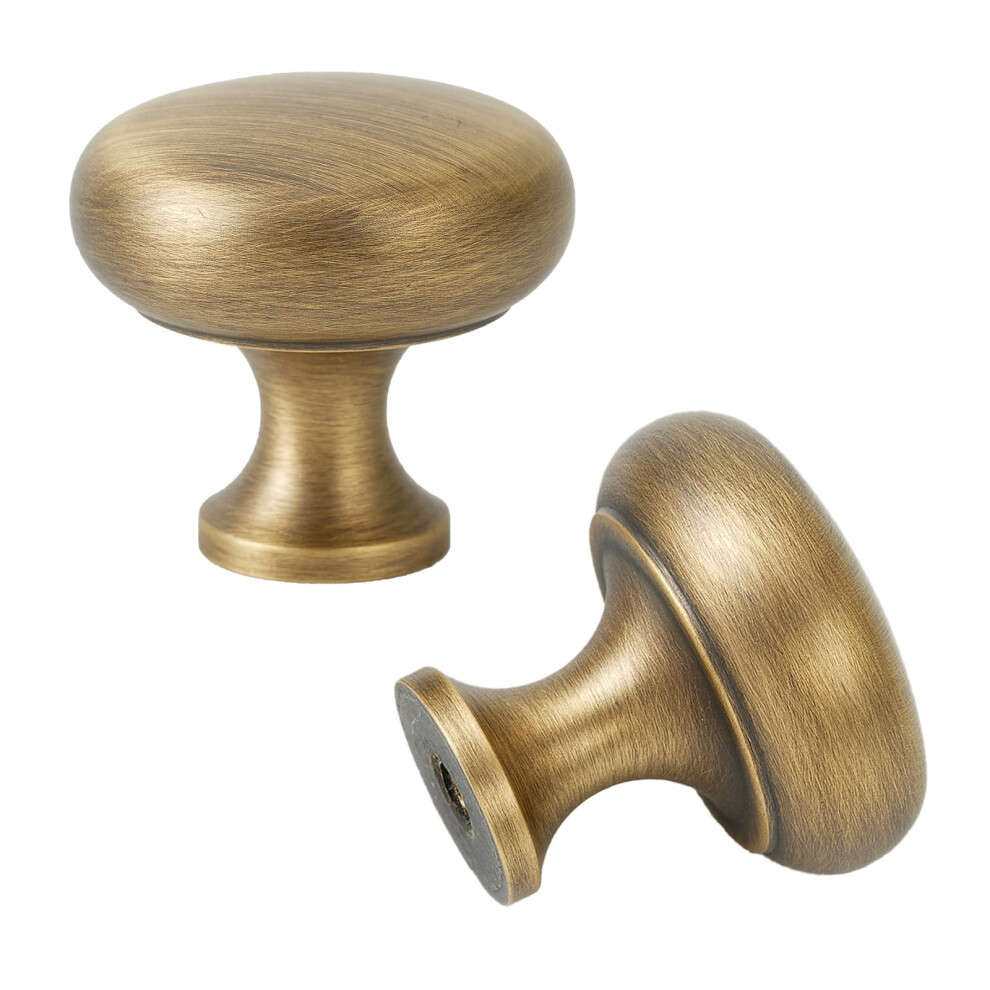 Antique Brass Cabinet Knobs 1.2 Inch Drawer Knobs 10 Pack For Kitchen And Dresser Cabinets 9310869838609