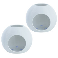 2pack Spherical Fish Tanks Decorations Plastic Shrimp-White