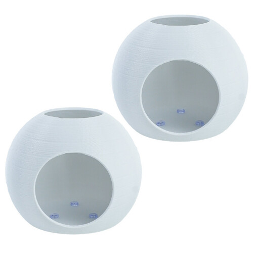 2pack Spherical Fish Tanks Decorations Plastic Shrimp-White