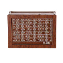 Light Brown Wooden Piggy Bank for Kids Coin Savings Box with Neutral Warm Finish Home Decor