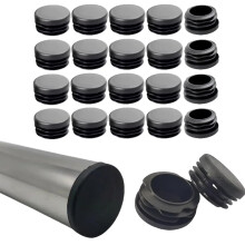 55mm Round Furniture Leg Caps 20PCS Black Plastic Tube Inserts for Tables Chairs Floor Protection