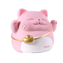 Cute Cat Piggy Bank Gray Coin Money Box for Kids Anti Fall Design Home Decoration