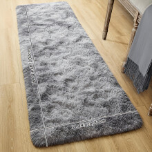 (Tie Dye - Light Gray, 80*200cm) 1pc Smooth Fabric Solid Color Spring Strip Large Decorative Mat Cozy Home Mat Area Mat Fluffy