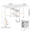 Levede Folding Sewing Table Adj. Height & Storage 8