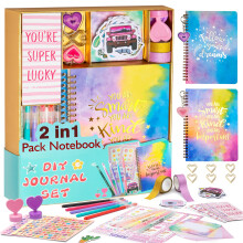 DIY Journal Kit for Girls Ages 814, Scrapbook and Diary Gift Set for Creative Teen Crafts