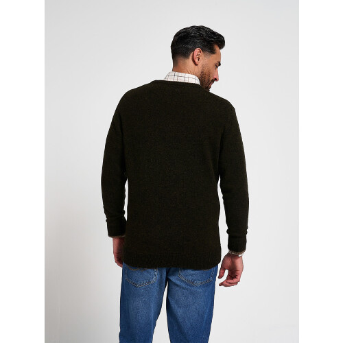 JACK PYKE Jack Pyke Ashcombe 100% Lambswool Crew Neck Knitted Jumper Pullover Deep Olive Medium 1