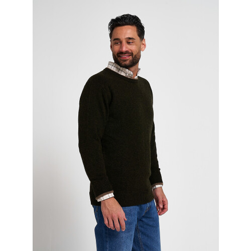 JACK PYKE Jack Pyke Ashcombe 100% Lambswool Crew Neck Knitted Jumper Pullover Deep Olive Medium 2