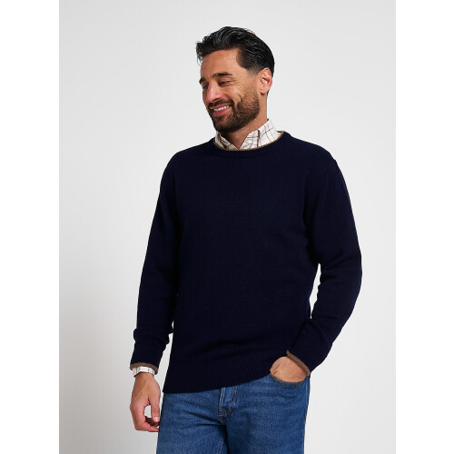 JACK PYKE Jack Pyke Ashcombe 100% Lambswool Crew Neck Knitted Jumper Pullover Navy Blue XX-Large 2