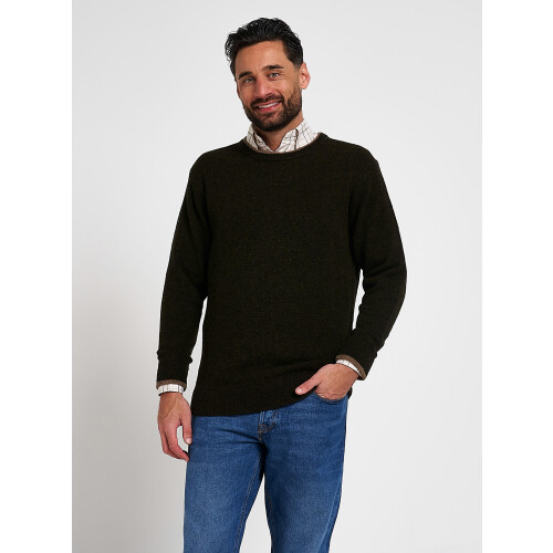 JACK PYKE Jack Pyke Ashcombe 100% Lambswool Crew Neck Knitted Jumper Pullover Deep Olive Large 1