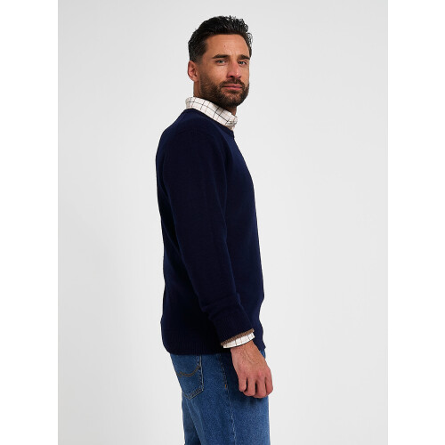 JACK PYKE Jack Pyke Ashcombe 100% Lambswool Crew Neck Knitted Jumper Pullover Navy Blue Medium 1