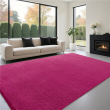 (Rose, 120*160cm) 1pc Soft Shaggy Plush Rug - Non-Slip Fluffy Carpet Suitable for Bedroom, Living Room, Nursery