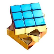 Speed Cube 3x3 NonMagnetic with Reflective Metallic Finish for Smooth Classic Puzzle Collectors