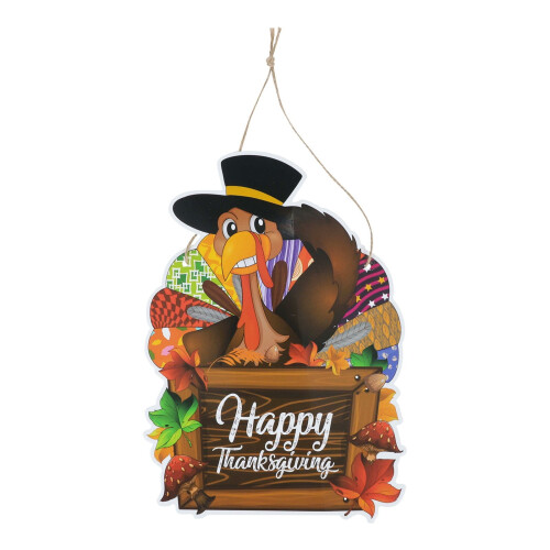 Thanksgiving Kalkon Dörrskylt - Rustik Trähängande Dekor