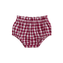 (9-12 Months, Red) Baby Girl Plaid Shorts Frill Ruffled Elastic Waist Triangle Short Pants for Summer