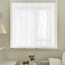 Floral Embroidered Sheer Curtains 57x59 Inch Rod Pocket