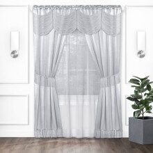 Halley 6-Piece Rod Pocket Curtains Silver 56" x 63"