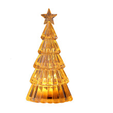 Glass Christmas Tree Light Gold Battery-Operated Timer