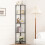 5-Tier Corner Bookshelf 65" Tall Gray 1