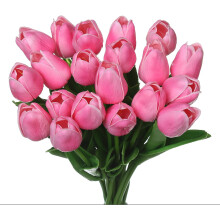 Kunstige tulipaner mørkelyserøde 33 cm 20 stk.