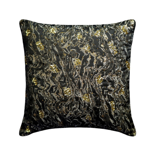 Capa de almofada jacquard preta 40x40cm (16x16 polegadas)