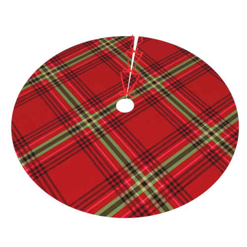 Christmas Tree Skirt Plaid 48 Inch 2