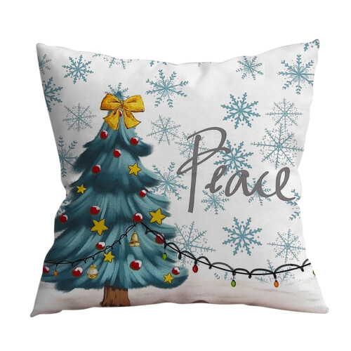 Capa de Almofada de Natal com Estampa de Floco de Neve Vermelho 2
