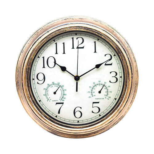 12-tums utomhusväggklocka med termometer och hygrometer 1