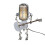 Mini veilleuse LED vintage avec microphone robot (1 pièce) 1
