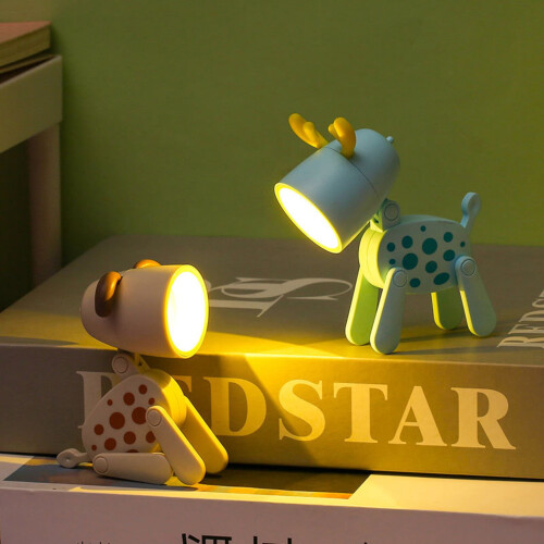 Mini lampada notturna a LED pieghevole a forma di cane e cervo, 1 pezzo 2