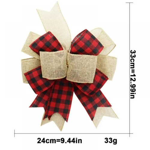 Buffalo Plaid Christmas Tree Topper Bow – 3 Pack 2