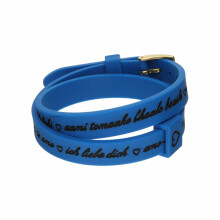 Il MEZZOMETRO Mod. I LOVE YOU GOLD BUCKLE EDITION - BLUE - Bracciale in silicone/silicone bracelet