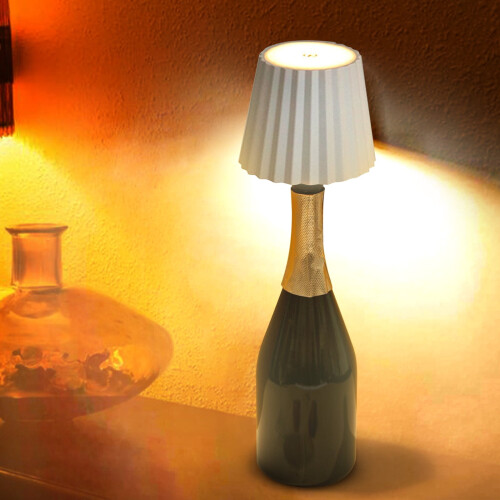 Lampe bouteille de vin rayée – LED 3 couleurs, rechargeable 2
