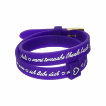 Il MEZZOMETRO Mod. I LOVE YOU GOLD BUCKLE EDITION - PURPLE - Bracciale in silicone/silicone bracelet