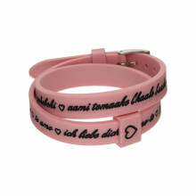 Il MEZZOMETRO Mod. I LOVE YOU SILVER BUCKLE EDITION - PINK - Bracciale in silicone/silicone bracelet
