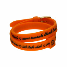 Il MEZZOMETRO Mod. I LOVE YOU GOLD BUCKLE EDITION - ORANGE - Bracciale in silicone/silicone bracelet