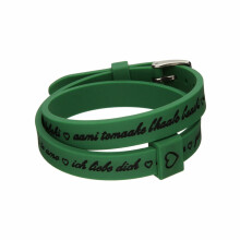 Il MEZZOMETRO Mod. I LOVE YOU SILVER BUCKLE EDITION - GREEN - Bracciale in silicone/silicone bracelet